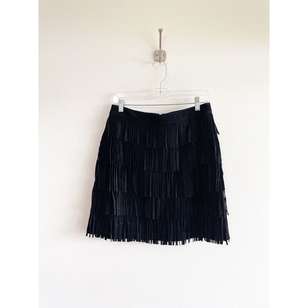 Kate Spade Black Fringe Mini Skirt